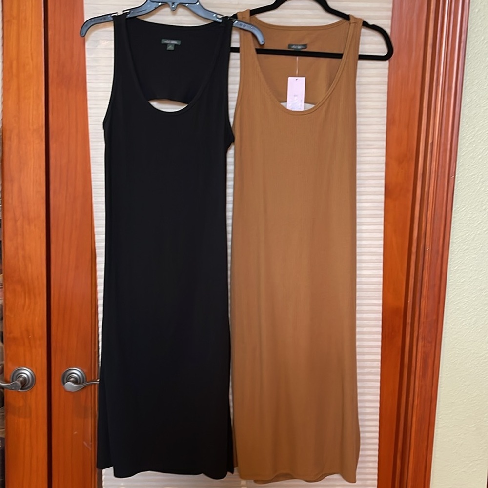 Bundle of women’s XXL swimsuit cover-up/dress one black one cognac/caramel NWT - Picture 4 of 11